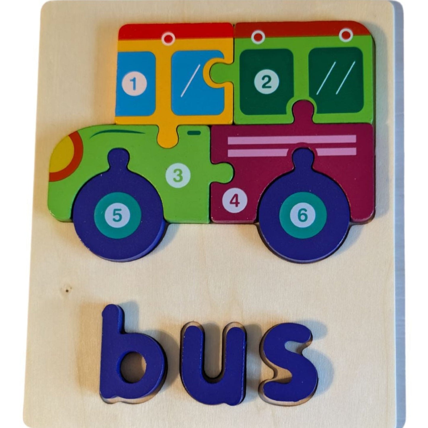 Wooden Puzzle Set - Ship, Car, and Bus