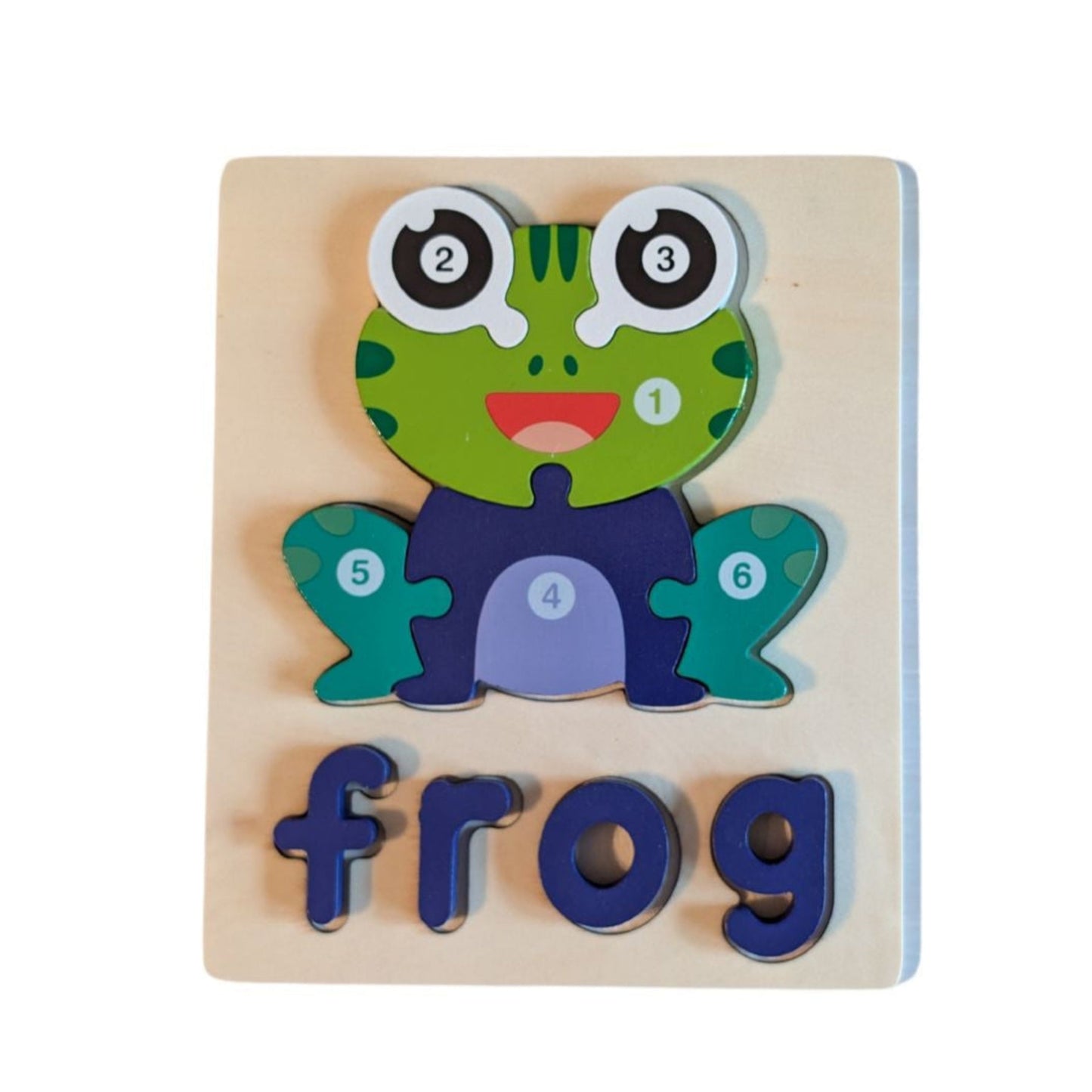 Wooden Animal Puzzle Set - Fish, Duck, Swan, and Frog