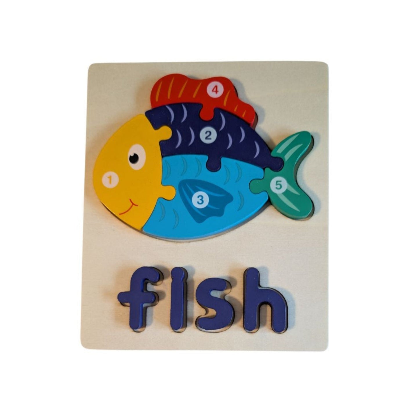 Wooden Animal Puzzle Set - Fish, Duck, Swan, and Frog