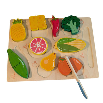 Wooden Puzzle Cutting Food Play Board