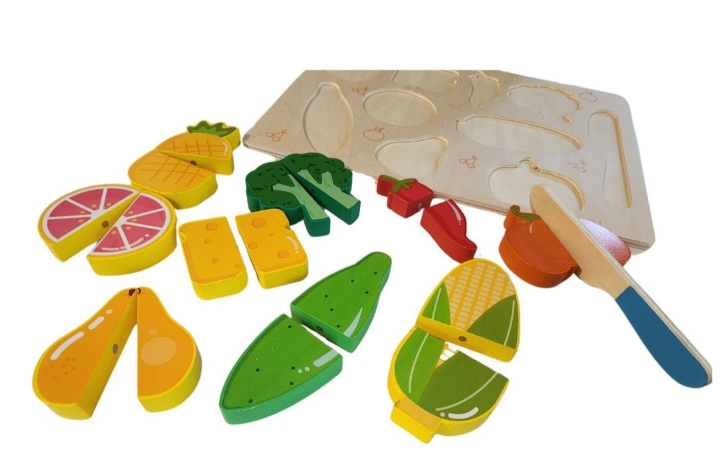 Wooden Puzzle Cutting Food Play Board