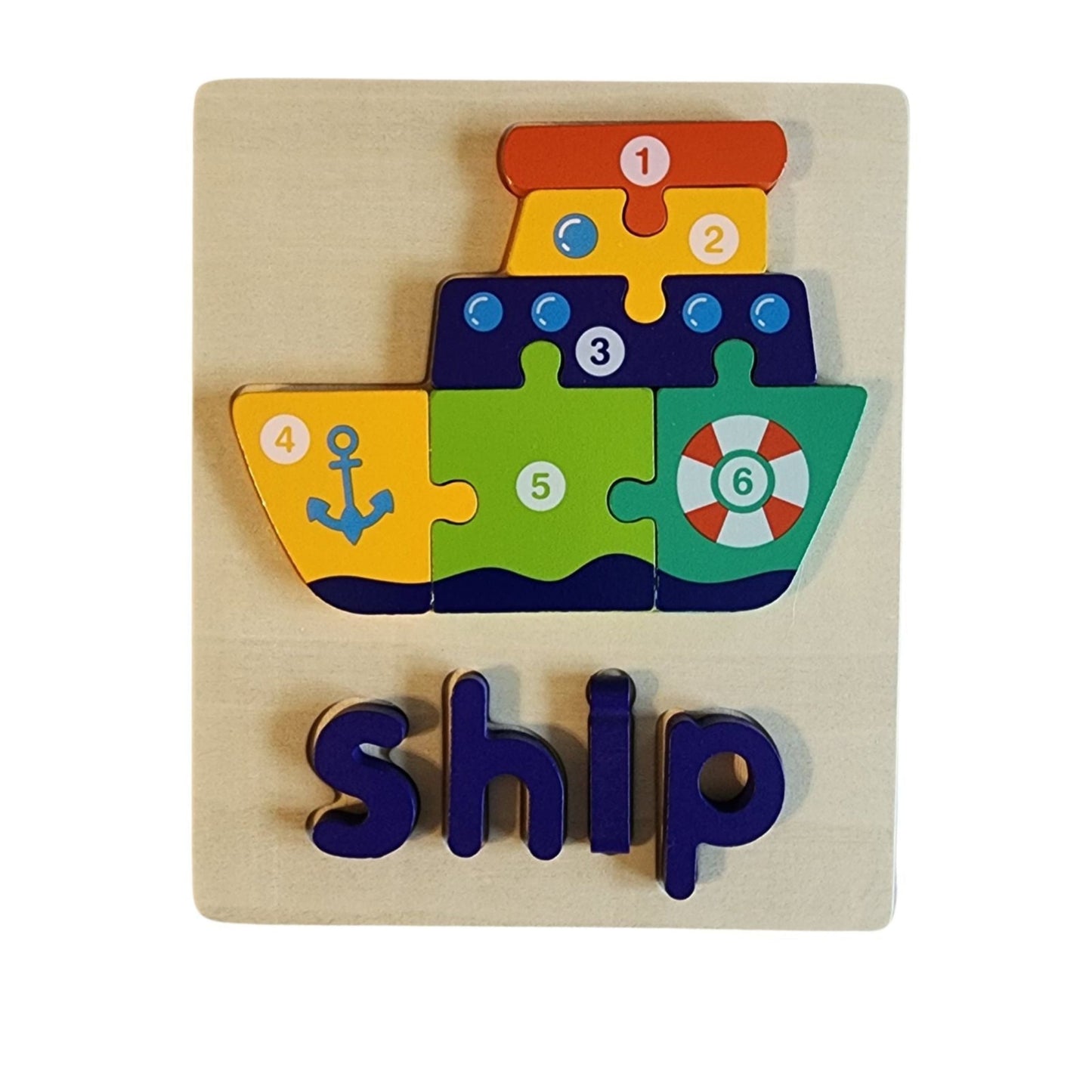 Wooden Puzzle Set - Ship, Car, and Bus