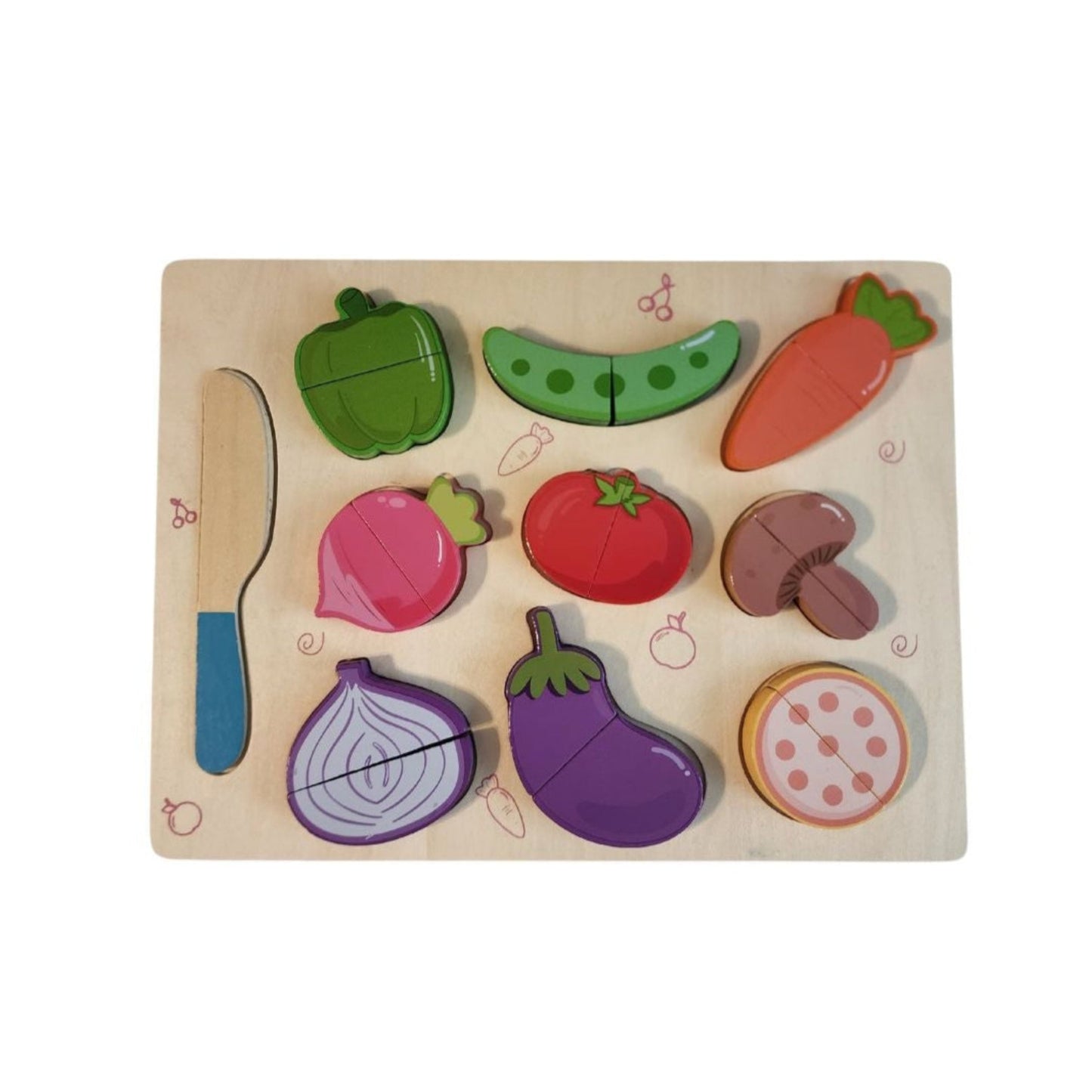 Wooden Puzzle Cutting Vegetable Play Board