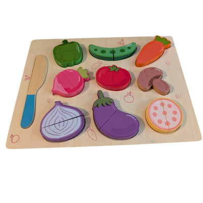 Wooden Puzzle Cutting Vegetable Play Board