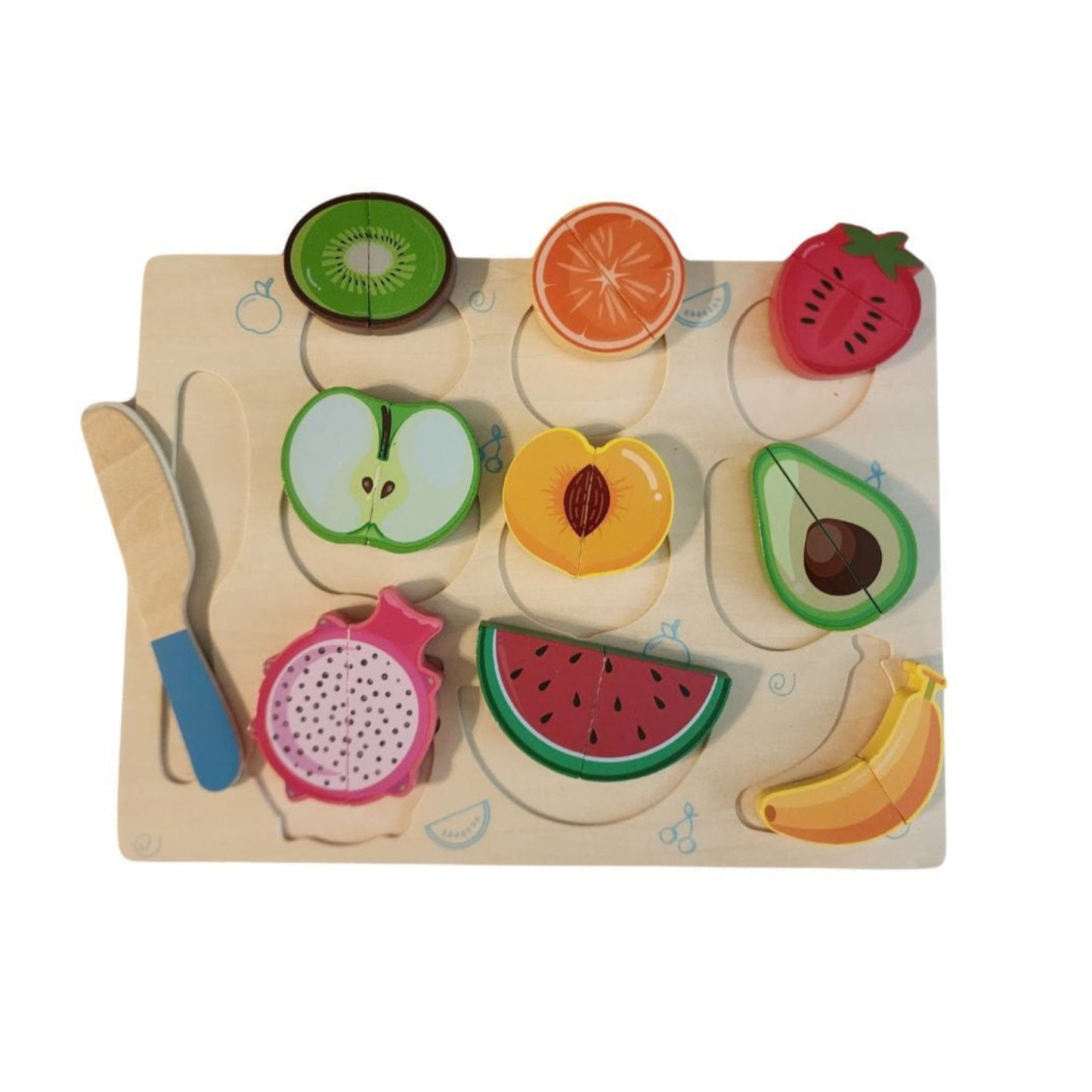 Wooden Puzzle Cutting Fruits Play Board