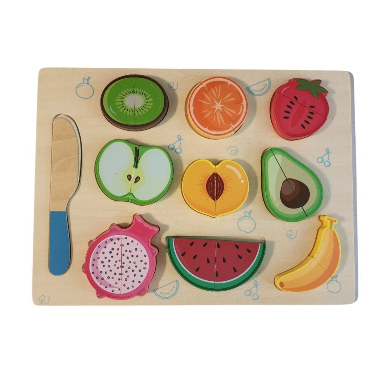 Wooden Puzzle Cutting Fruits Play Board