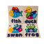 Wooden Animal Puzzle Set - Fish, Duck, Swan, and Frog