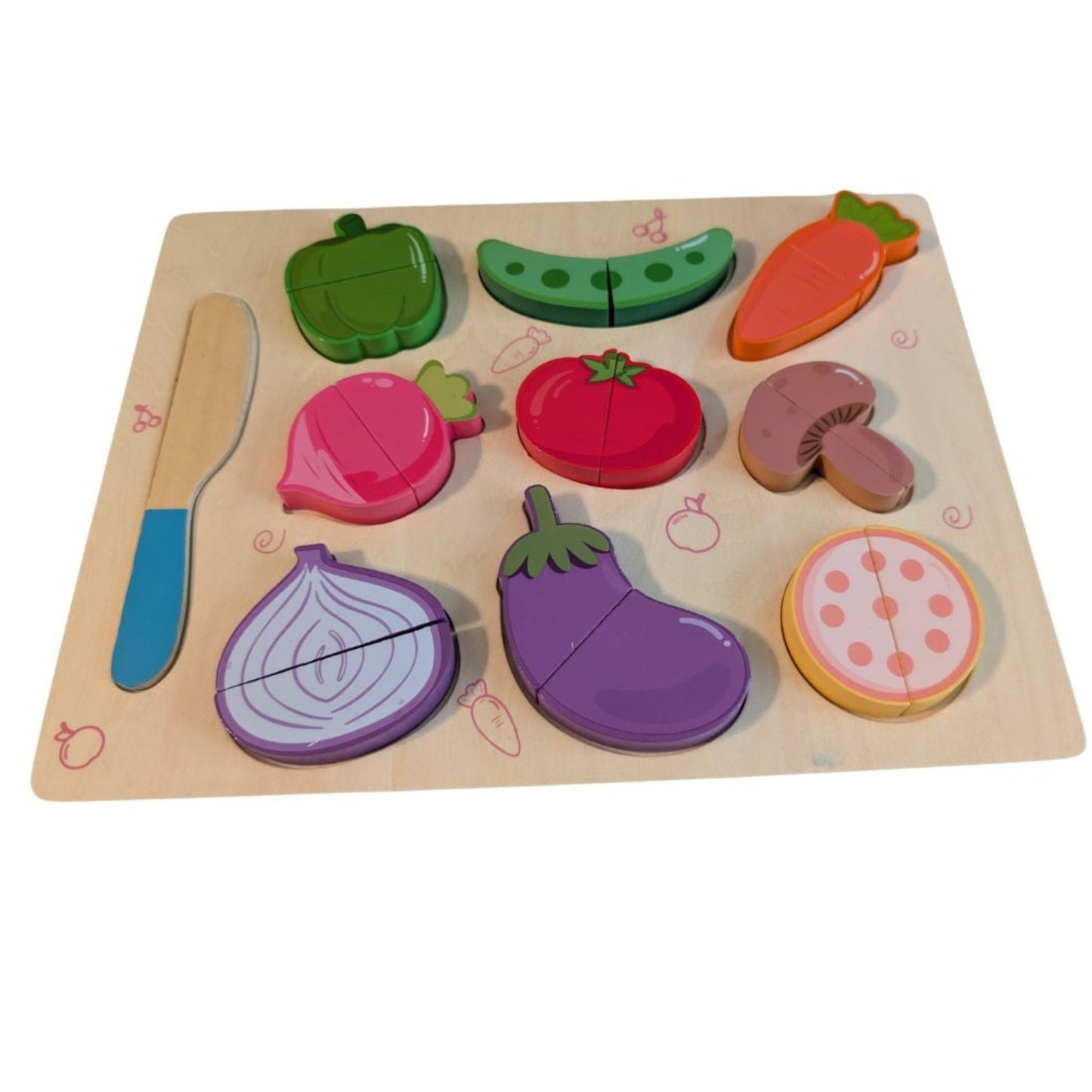 Wooden Puzzle Cutting Vegetable Play Board
